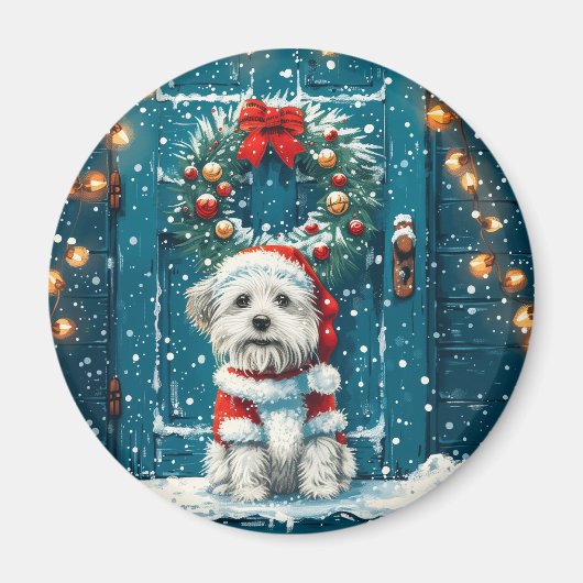 クリスマスシーズー(犬)Tzu Dogs マグネット (正面)