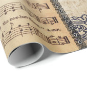 クリスマスシート音楽ハークザヘラルドエンジェルベージュ ラッピングペーパー (ロールコーナー)