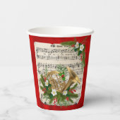 クリスマスシート音楽フランスのホルンレッド 紙コップ (裏面)