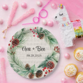 クリスマスシート音楽レッドベリーリース結婚ズ ペーパープレート (パーティー)