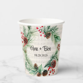 クリスマスシート音楽レッドベリーリース結婚ズ 紙コップ