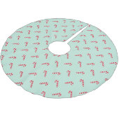 クリスマスシーフォームのミント緑色の赤いキャンディーケーンかわいい ブラッシュドポリエステルツリースカート (アングル)