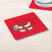 クリスマスシープキッズ漫画 スクエアペーパーコースター (アングル)