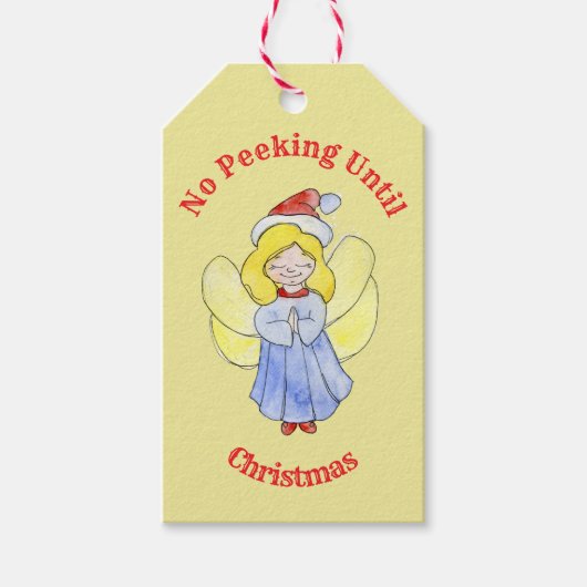 クリスマスシープギフトTまで覗き見なし ギフトタグ (正面)