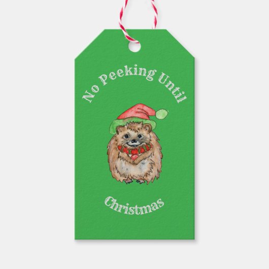 クリスマスシープギフトTまで覗き見なし ギフトタグ (正面)