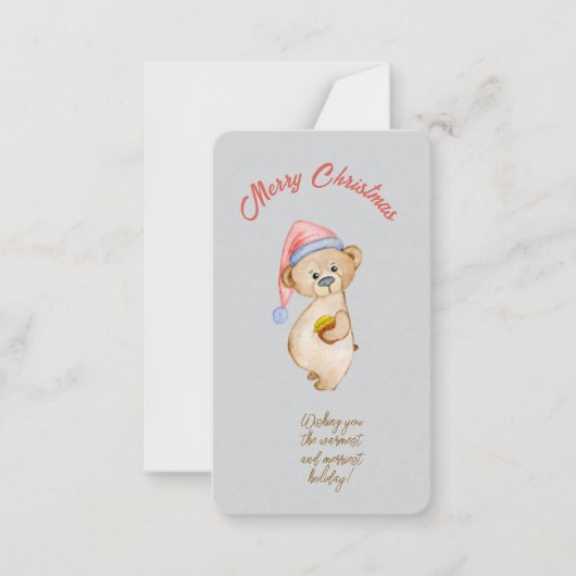 クリスマスシープギフトTまで覗き見なし ノートカード (正面)