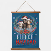 クリスマスシープナヴィダおもしろいことわざ動物愛好家 吊り下げ型タペストリー (正面)