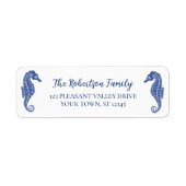 クリスマスシーホースネイビーグリッター差出人住所 ラベル (正面)