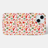 クリスマスシームレスパターンフェスティバルホリデイ Case-Mate iPhoneケース (裏面 (横))