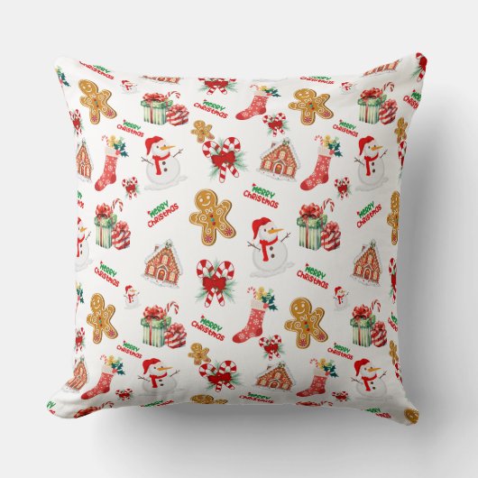 クリスマスシームレスパターン クッション (正面)