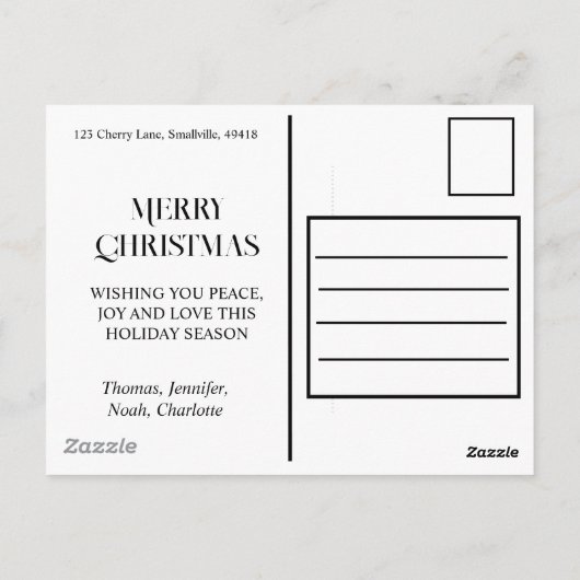 クリスマスシールアップ、フェスティバル北極動物 ポストカード (裏面)