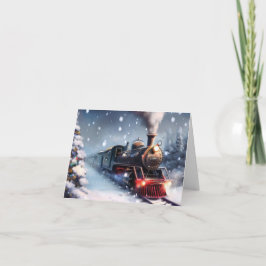 クリスマスシーンのグリーティングカードのトレーニング シーズンカード