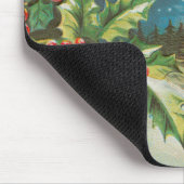 クリスマスシーンのヒラメ雪の冬のアートワーク マウスパッド (コーナー)