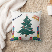 クリスマスシーンの楽しい枕 クッション (ブランケット)