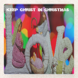 クリスマスシーンを愛する出生の本質 ガラスコースター