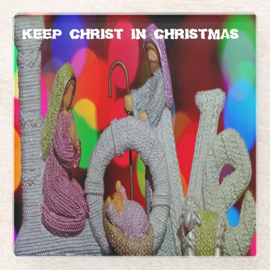 クリスマスシーンを愛する出生の本質 ガラスコースター (正面)