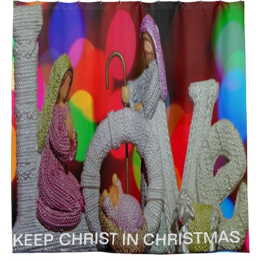 クリスマスシーンを愛する出生の本質 シャワーカーテン (正面)