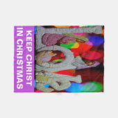 クリスマスシーンを愛する出生の本質 フリースブランケット (正面(横))