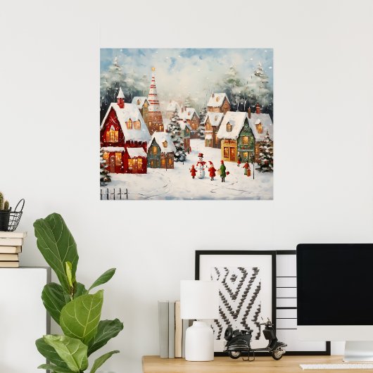 クリスマスシーンアートポスター ポスター (ホームオフィス)