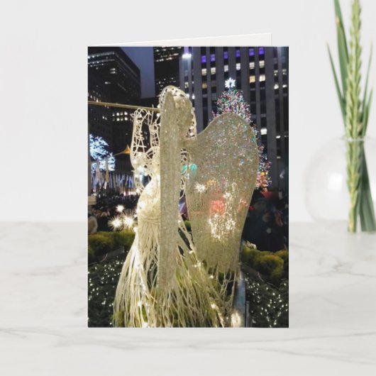 クリスマスシーンエンジェルロックフェラープラザNYC シーズンカード (正面)