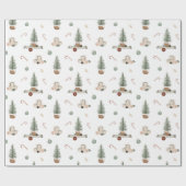 クリスマスシーンプレゼントオーナメントホリデーギフト ラッピングペーパー (フラット)