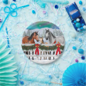 クリスマスシーンベイバックスキンズアップルグレイ馬 ペーパープレート (パーティー)