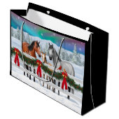クリスマスシーンベイバックスキンズアップルグレイ馬 ラージペーパーバッグ (正面アングル)