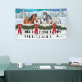 クリスマスシーンベイバックスキンズアップルグレイ馬 横断幕 (トレードショー)