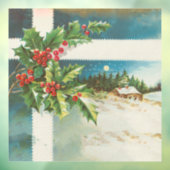 クリスマスシーンホリー雪の冬 ウィンドウサイン (シート3)