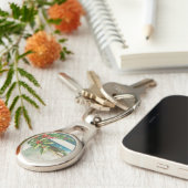 クリスマスシーンホリー雪の冬 キーホルダー (側面)