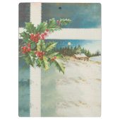 クリスマスシーンホリー雪の冬 クリップボード (裏面)