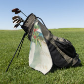 クリスマスシーンホリー雪の冬 ゴルフタオル (グリーン)