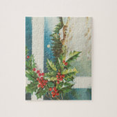 クリスマスシーンホリー雪の冬 ジグソーパズル (縦)