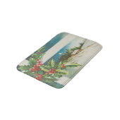 クリスマスシーンホリー雪の冬 バスマット (アングル)