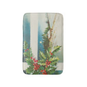 クリスマスシーンホリー雪の冬 バスマット (正面縦)