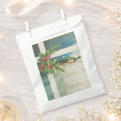 クリスマスシーンホリー雪の冬 フェイバーバッグ (クリップ留めされた状態)