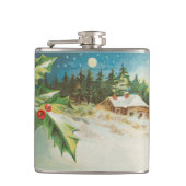 クリスマスシーンホリー雪の冬 フラスク (正面)