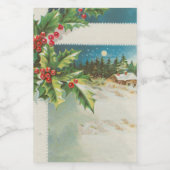 クリスマスシーンホリー雪の冬 フードラベル (シングルラベル)