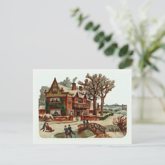 「クリスマスシーン」のヴィンテージはがき シーズンポストカード (スタンド正面)