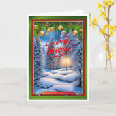 クリスマスシーン カード (黄色い花)