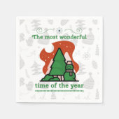 クリスマスシーン スタンダードカクテルナプキン (正面)