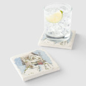 クリスマスシーン ストーンコースター (横)