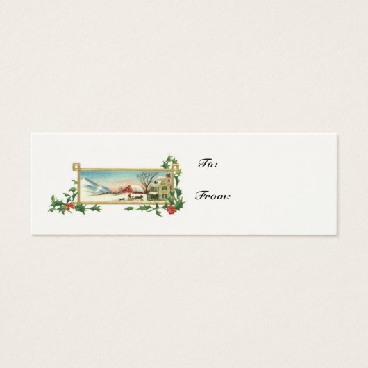 クリスマスシーン – ヴィンテージギフトカード (正面)