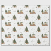 クリスマスシー素朴ン水の色ホリデーギフト ラッピングペーパー (フラット)