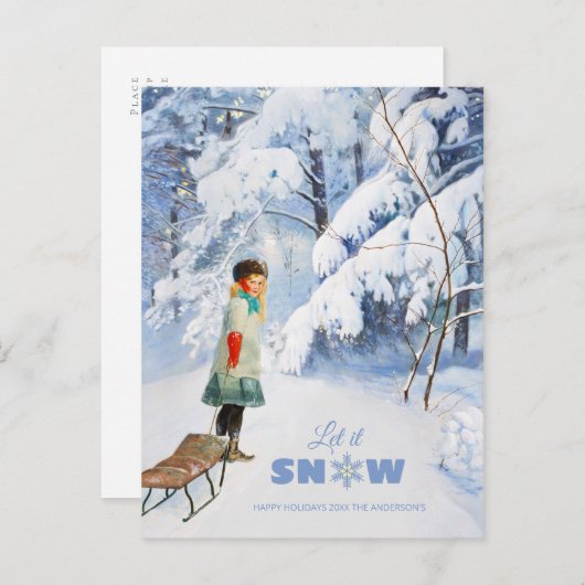 クリスマスジェニーニストローム雪を降らせるCC0118 ポストカード (正面/裏面)