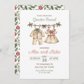 クリスマスジェンダーが編集可能な招待を明らかにする 招待状 (正面/裏面)