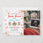 クリスマスジェンダーが赤ちゃんシャワーの写真を明らかにする 招待状 (正面)