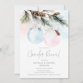 クリスマスジェンダーが赤ちゃんシャワーを明らかにする招待状 招待状 (正面)