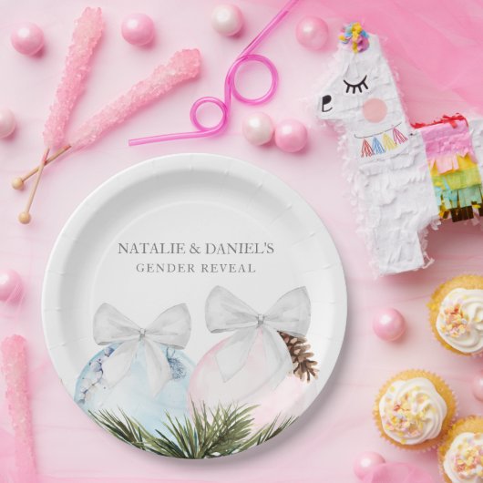 クリスマスジェンダーが赤ちゃんシャワーを明らかにする紙プレート ペーパープレート (パーティー)