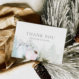 クリスマスジェンダーが赤ちゃんシャワーを明らかにする サンキューカード